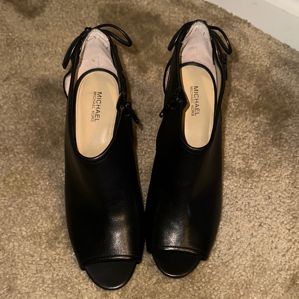 Michael Kors Black Peep-Toe Heels